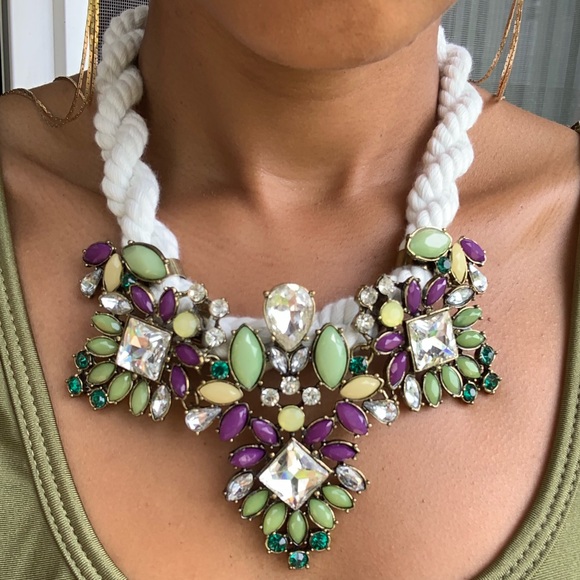 Jewelry - Jeweled Rope Chunky Statement Necklace
